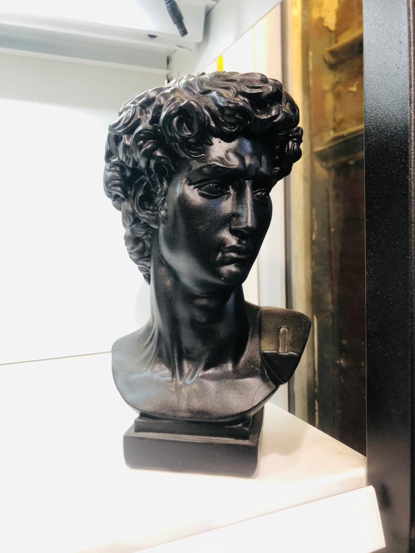 Noir David Bust Classical Renaissance Sculpture