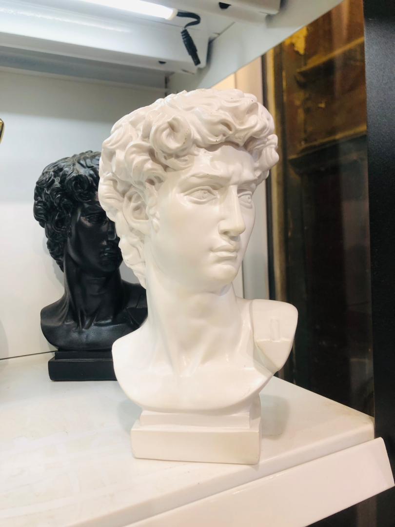 white David Bust Sculpture.